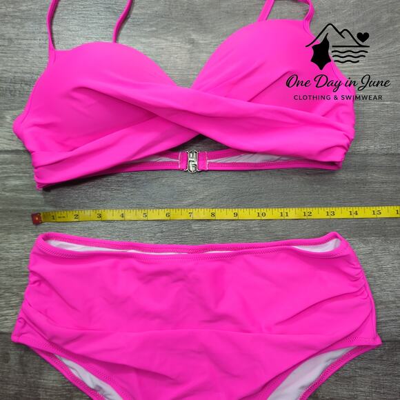 Charmleaks Cross Front High Cut Bikini Swimsuit Size L - Picture 2 of 4